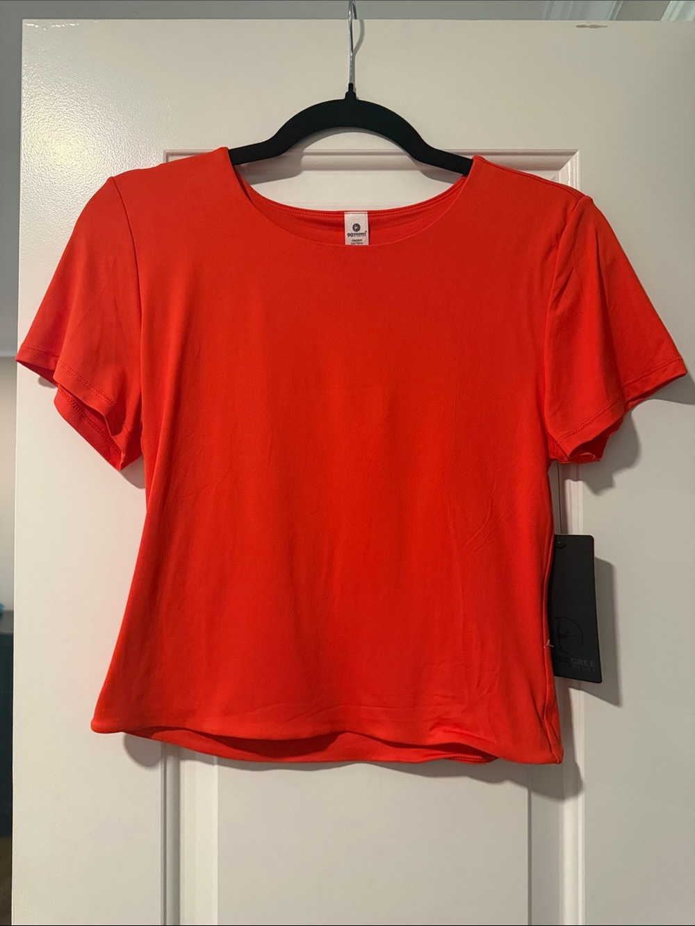 Women's Red Crewneck Short-Sleeve Top